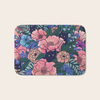 Wild Flowers (on Blue) Bath Mat Gallery Image 1