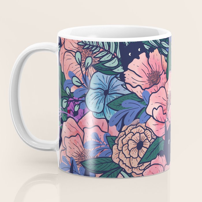 Wild Flowers (on Blue) Coffee Mug Gallery Image 3