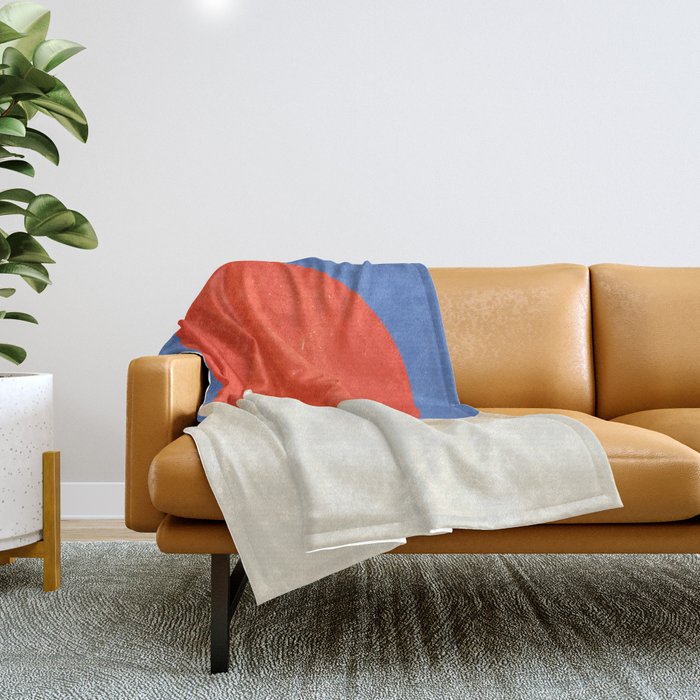 The Japanese Sun | Vintage Minimal Mount Fuji Landscape Throw Blanket Gallery Image 1