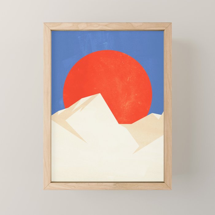 The Japanese Sun | Vintage Minimal Mount Fuji Landscape Mini Art Print Gallery Image 1