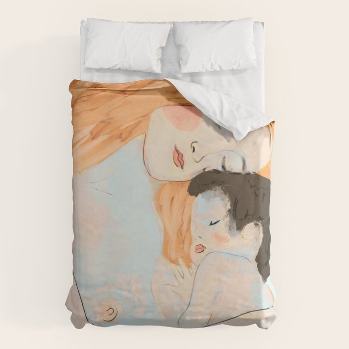 Mother and Child ,Gustav Klimt ,The Three Ages of Woman (detail) 3 Duvet Cover Gallery Image 1