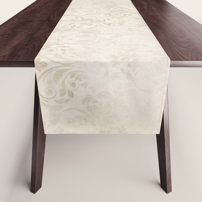 Elegant Ivory Damask 2 Table Runner Gallery Image 1
