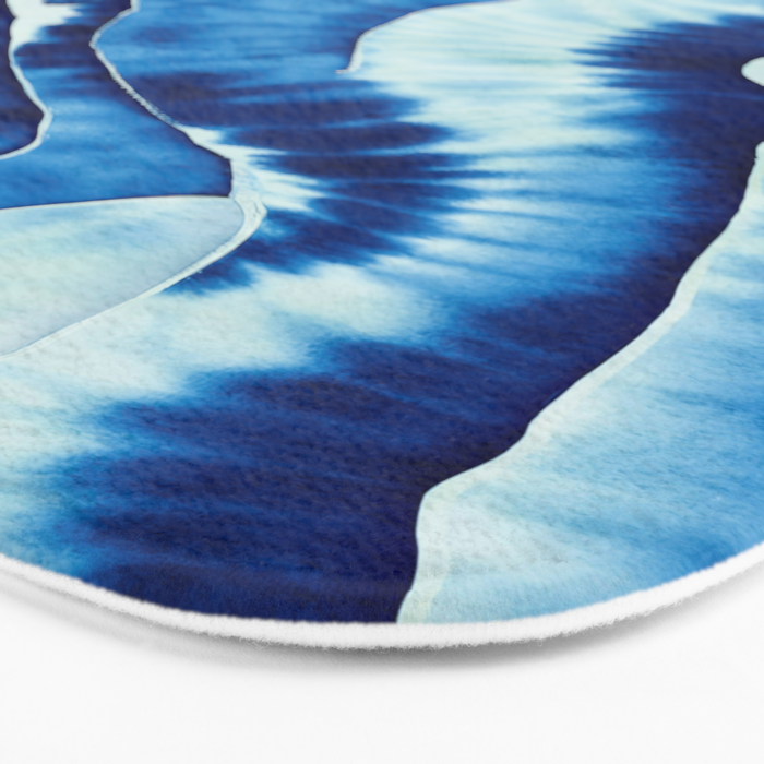Shibori: Japanese Indigo Tie-Dye Pattern 01 Bath Mat Gallery Image 3