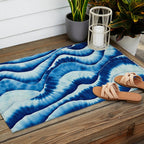 Shibori: Japanese Indigo Tie-Dye Pattern 01 Outdoor Rug Gallery Image 2