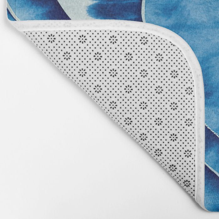 Shibori: Japanese Indigo Tie-Dye Pattern 01 Bath Mat Gallery Image 2