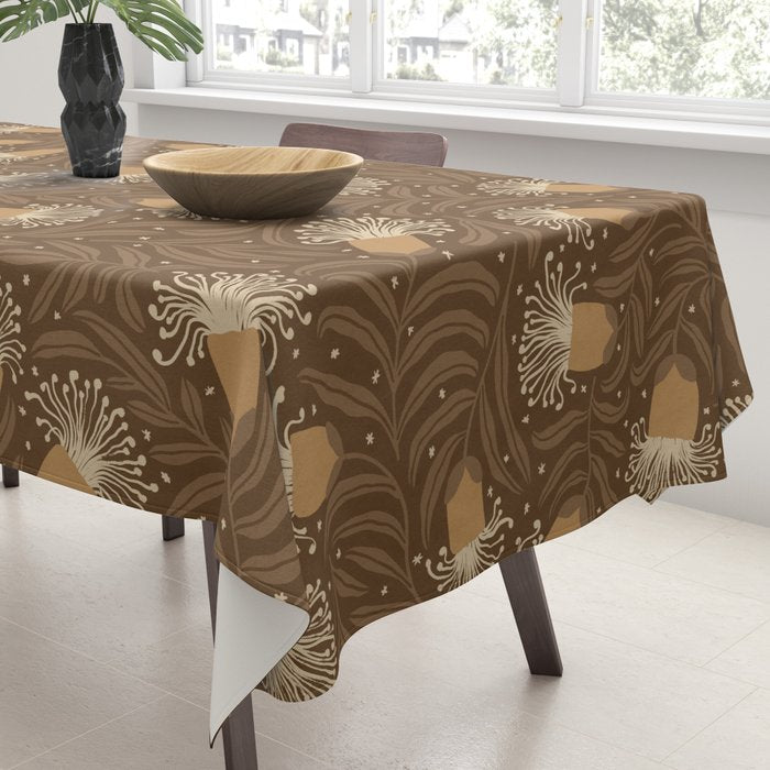 Whimsical Florals / Orange & Brown Tablecloth Gallery Image 3
