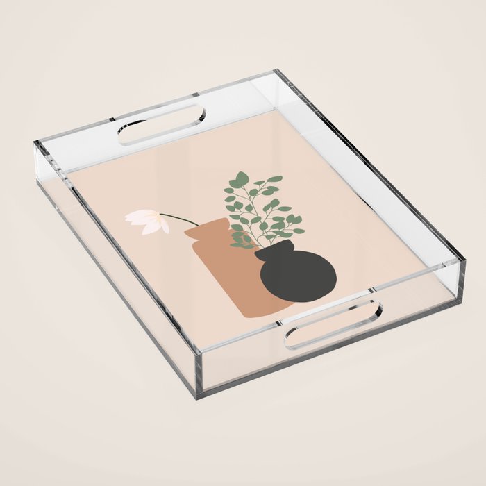 Vase no. 3 with Eucalyptus and Tulip Acrylic Tray Gallery Image 1