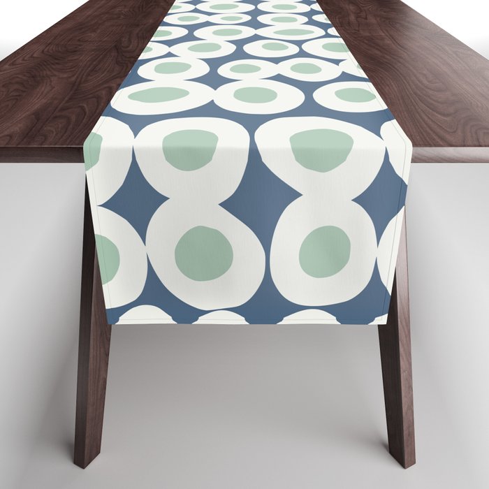 Wonderful bold dots blue and mint Table Runner Gallery Image 1