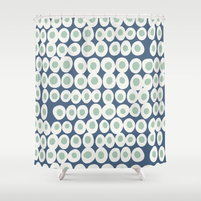 Wonderful bold dots blue and mint Shower Curtain Gallery Image 1