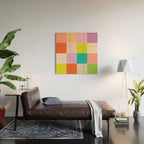 Bright Checks Wood Wall Art Gallery Image 2