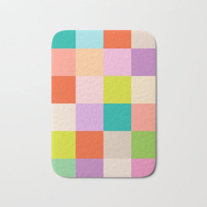 Bright Checks Bath Mat Gallery Image 1