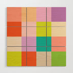 Bright Checks Wood Wall Art Gallery Image 1