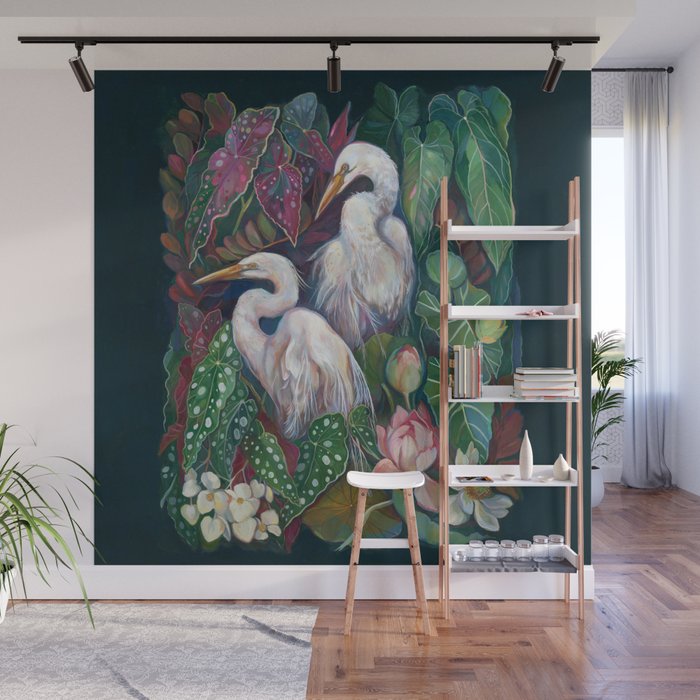 Begonia Egret  Wall Mural Gallery Image 1