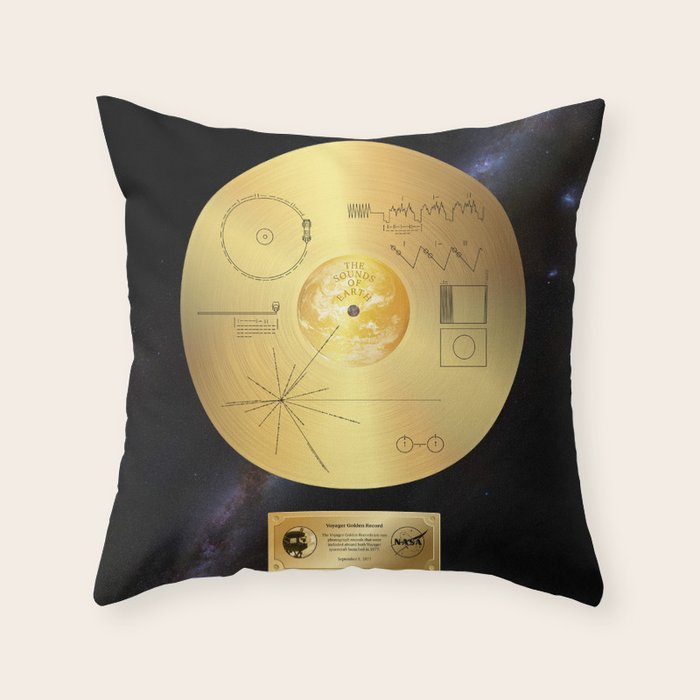 Voyager 1 Golden Record #1 Throw Pillow Gallery Image 1