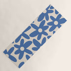 Blue Daisy Time Cute Retro Floral Pattern Yoga Mat Gallery Image 1