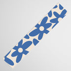 Blue Daisy Time Cute Retro Floral Pattern Table Runner Gallery Image 3