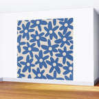 Blue Daisy Time Cute Retro Floral Pattern Wall Mural Gallery Image 2