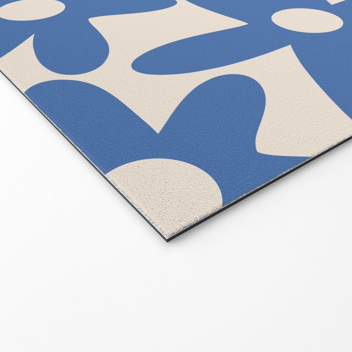 Blue Daisy Time Cute Retro Floral Pattern Welcome Mat Gallery Image 2