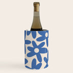 Blue Daisy Time Cute Retro Floral Pattern Wine Chiller Gallery Image 2