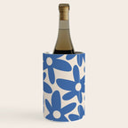 Blue Daisy Time Cute Retro Floral Pattern Wine Chiller Gallery Image 1
