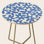 Blue Daisy Time Cute Retro Floral Pattern Side Table Gallery Image 2