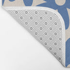 Blue Daisy Time Cute Retro Floral Pattern Bath Mat Gallery Image 2