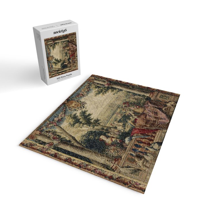 Antique 17th Century 'July' Louis XIV French Chateau Tapestry Jigsaw Puzzle Gallery Image 2