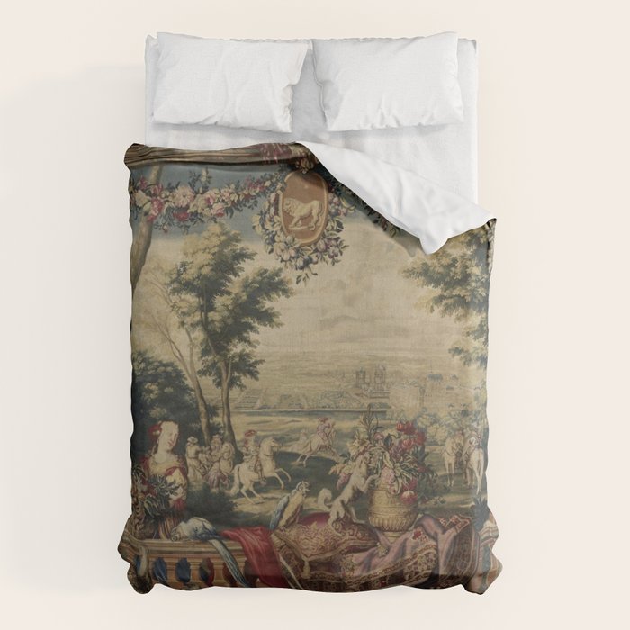 Antique 17th Century 'July' Louis XIV French Chateau Tapestry Duvet Cover Gallery Image 6