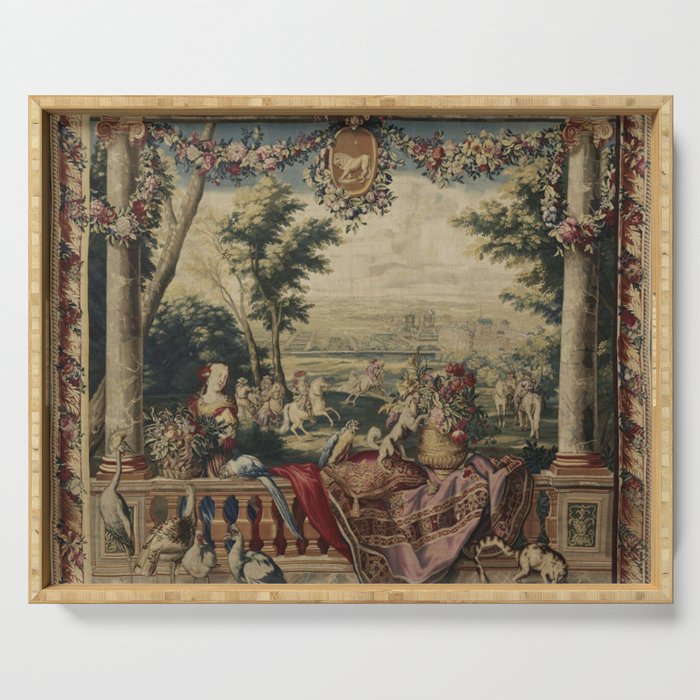 Antique 17th Century 'July' Louis XIV French Chateau Tapestry Serving Tray Gallery Image 1