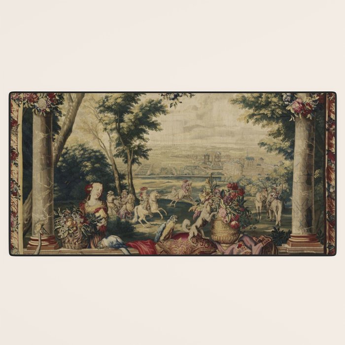 Antique 17th Century 'July' Louis XIV French Chateau Tapestry Desk Mat Gallery Image 3