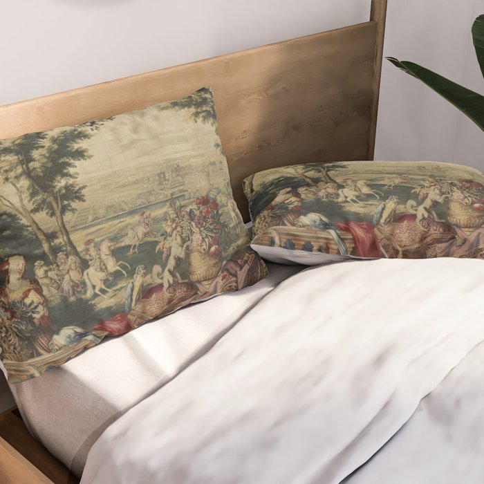 Antique 17th Century 'July' Louis XIV French Chateau Tapestry Pillow Sham Gallery Image 2