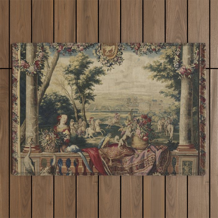 Antique 17th Century 'July' Louis XIV French Chateau Tapestry Outdoor Rug Gallery Image 1
