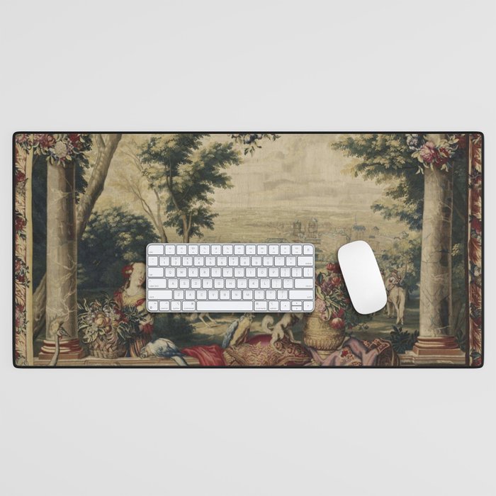 Antique 17th Century 'July' Louis XIV French Chateau Tapestry Desk Mat Gallery Image 1