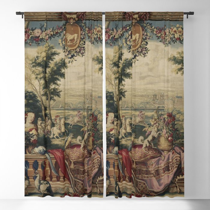 Antique 17th Century 'July' Louis XIV French Chateau Tapestry Window Curtain Gallery Image 5