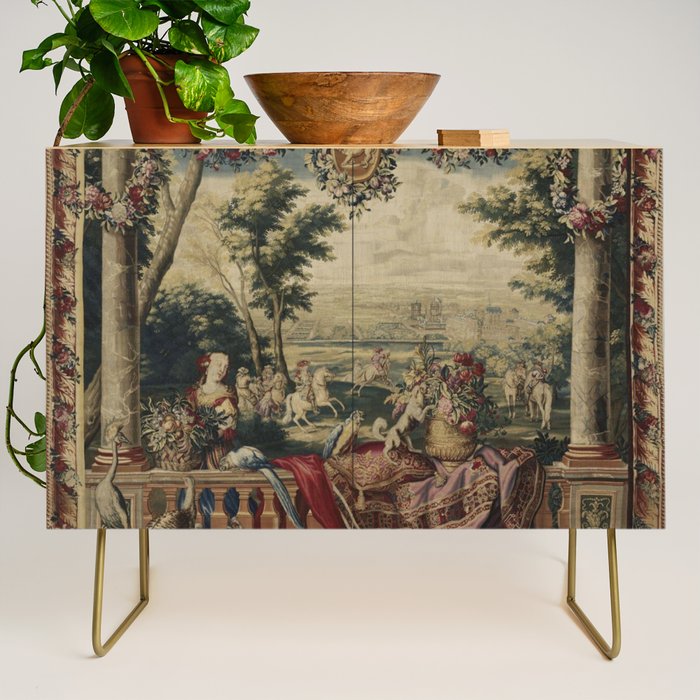 Antique 17th Century 'July' Louis XIV French Chateau Tapestry Credenza Gallery Image 1