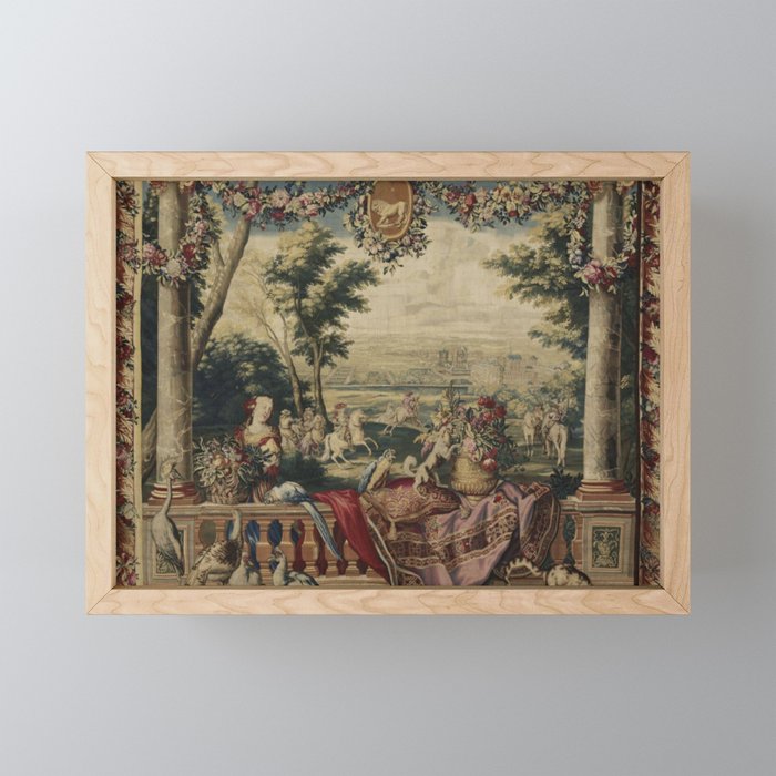 Antique 17th Century 'July' Louis XIV French Chateau Tapestry Mini Art Print Gallery Image 1