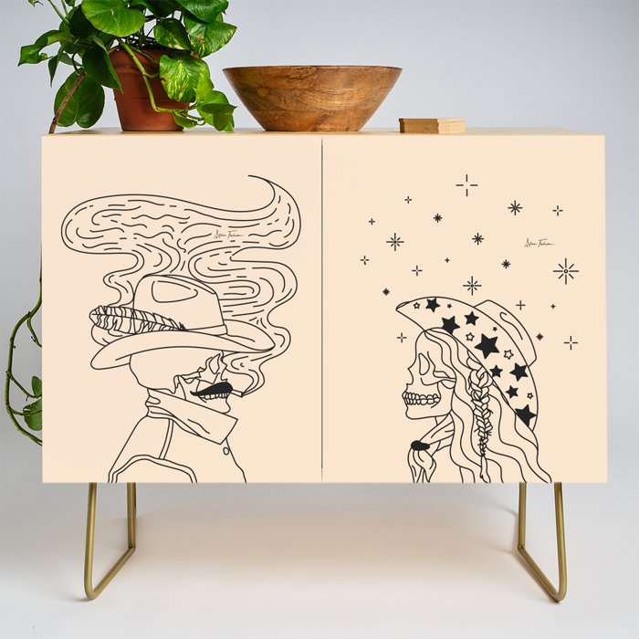 Love or Die Tryinâ - Rhinestone Cowgirl Black & Cream Credenza Gallery Image 1