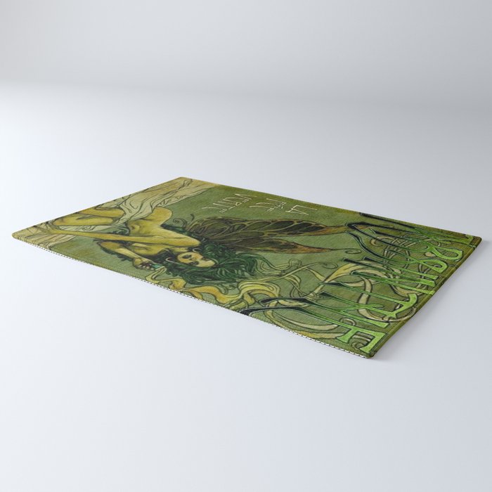 Vintage Parisian Green Fairy Absinthe Alcoholic Aperitif Advertisement Poster Rug Gallery Image 3