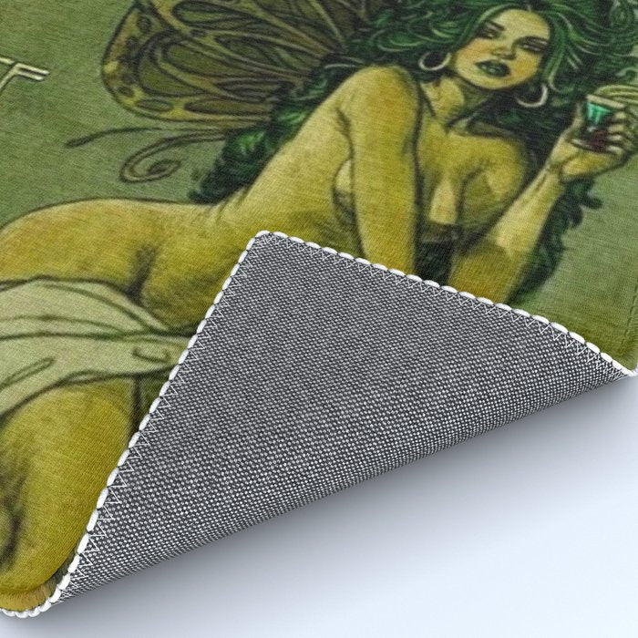 Vintage Parisian Green Fairy Absinthe Alcoholic Aperitif Advertisement Poster Rug Gallery Image 4