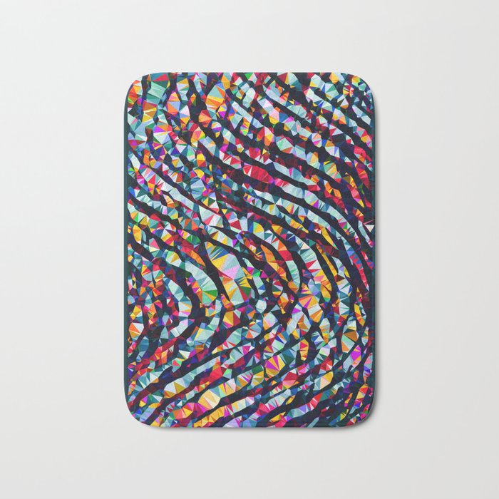 Wavy Lines Low Poly Geometric Triangles Bath Mat Gallery Image 1