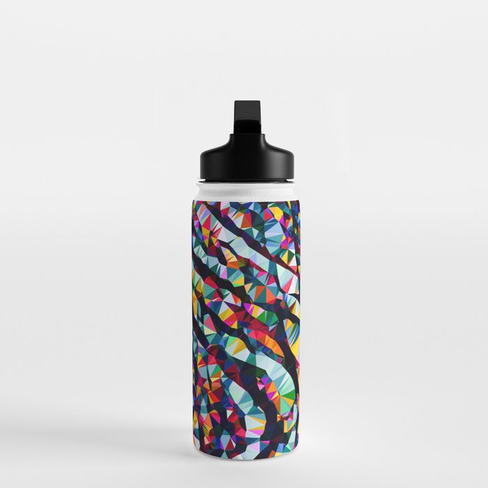 Wavy Lines Low Poly Geometric Triangles Water Bottle Gallery Image 3