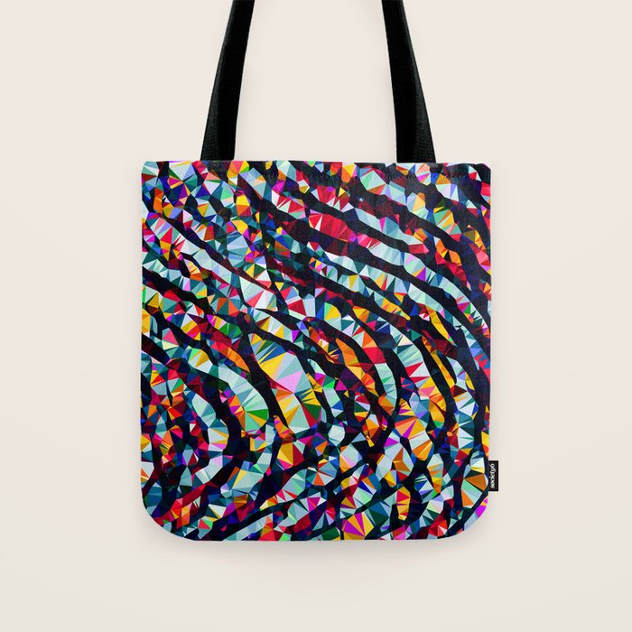 Wavy Lines Low Poly Geometric Triangles Tote Bag Gallery Image 1