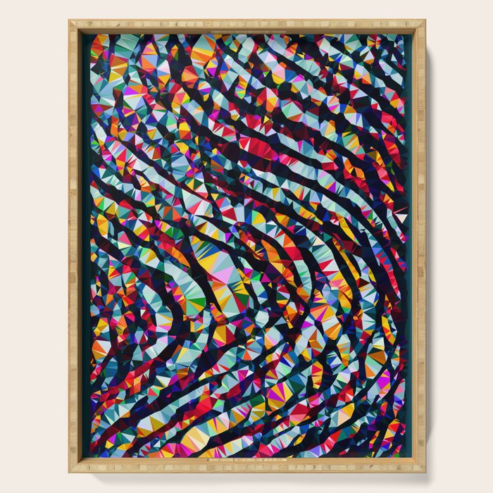 Wavy Lines Low Poly Geometric Triangles Serving Tray Gallery Image 1