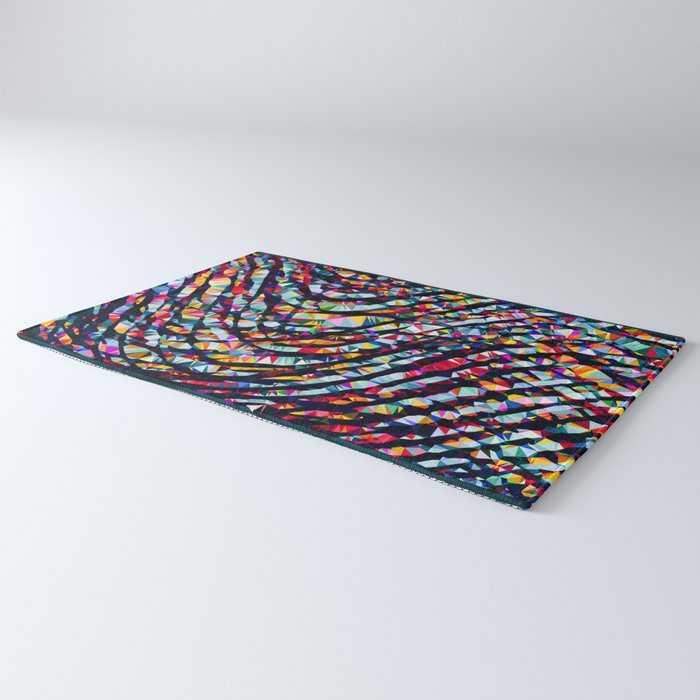 Wavy Lines Low Poly Geometric Triangles Rug Gallery Image 3