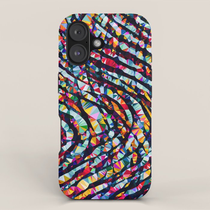 Wavy Lines Low Poly Geometric Triangles iPhone Case Gallery Image 1