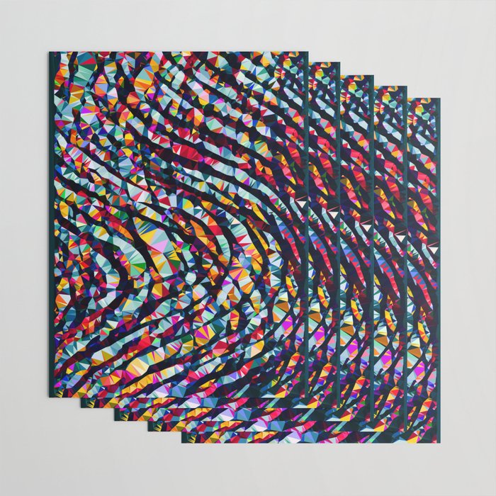Wavy Lines Low Poly Geometric Triangles Wrapping Paper Gallery Image 3