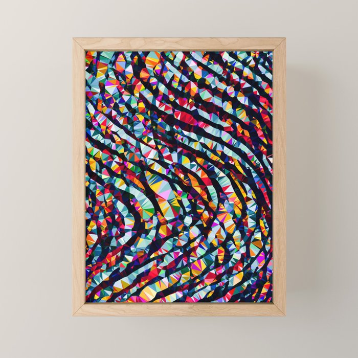 Wavy Lines Low Poly Geometric Triangles Mini Art Print Gallery Image 1