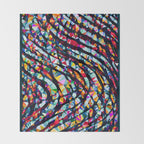 Wavy Lines Low Poly Geometric Triangles Throw Blanket Gallery Image 2