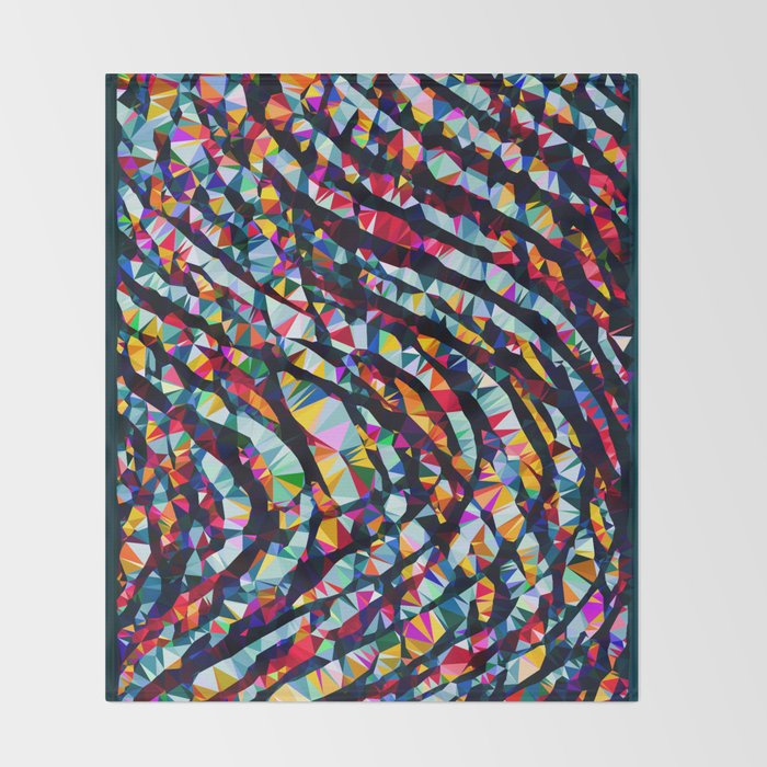 Wavy Lines Low Poly Geometric Triangles Throw Blanket Gallery Image 2