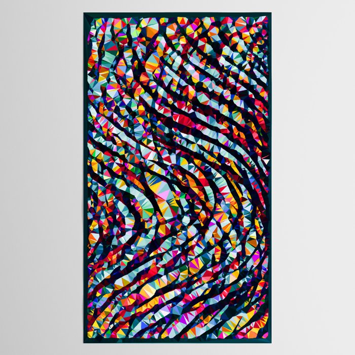 Wavy Lines Low Poly Geometric Triangles Tablecloth Gallery Image 2